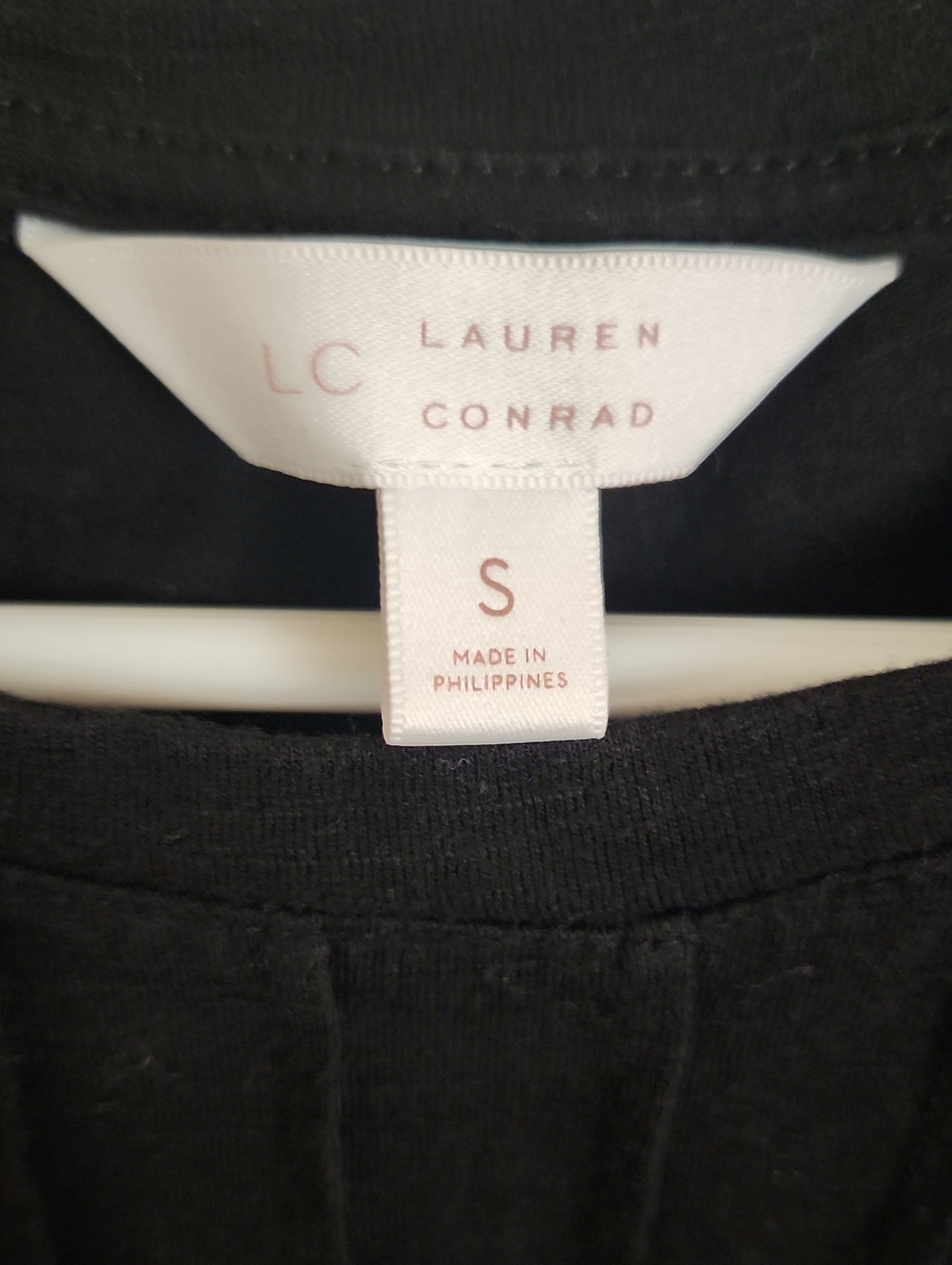 LC Lauren Conrad Black Women's Top with Branded Neckline